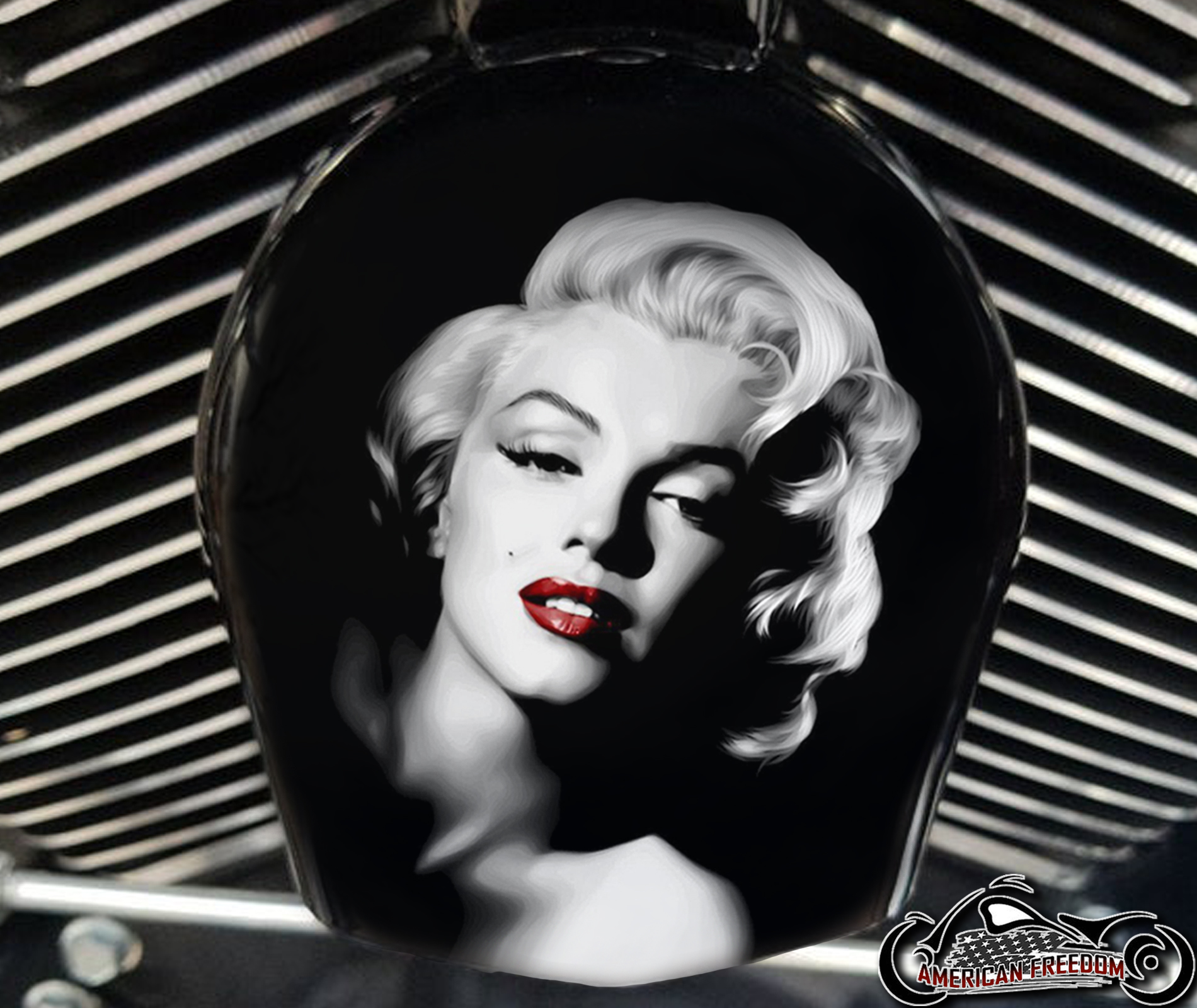 Custom Horn Cover - Marilyn Monroe Red Lips